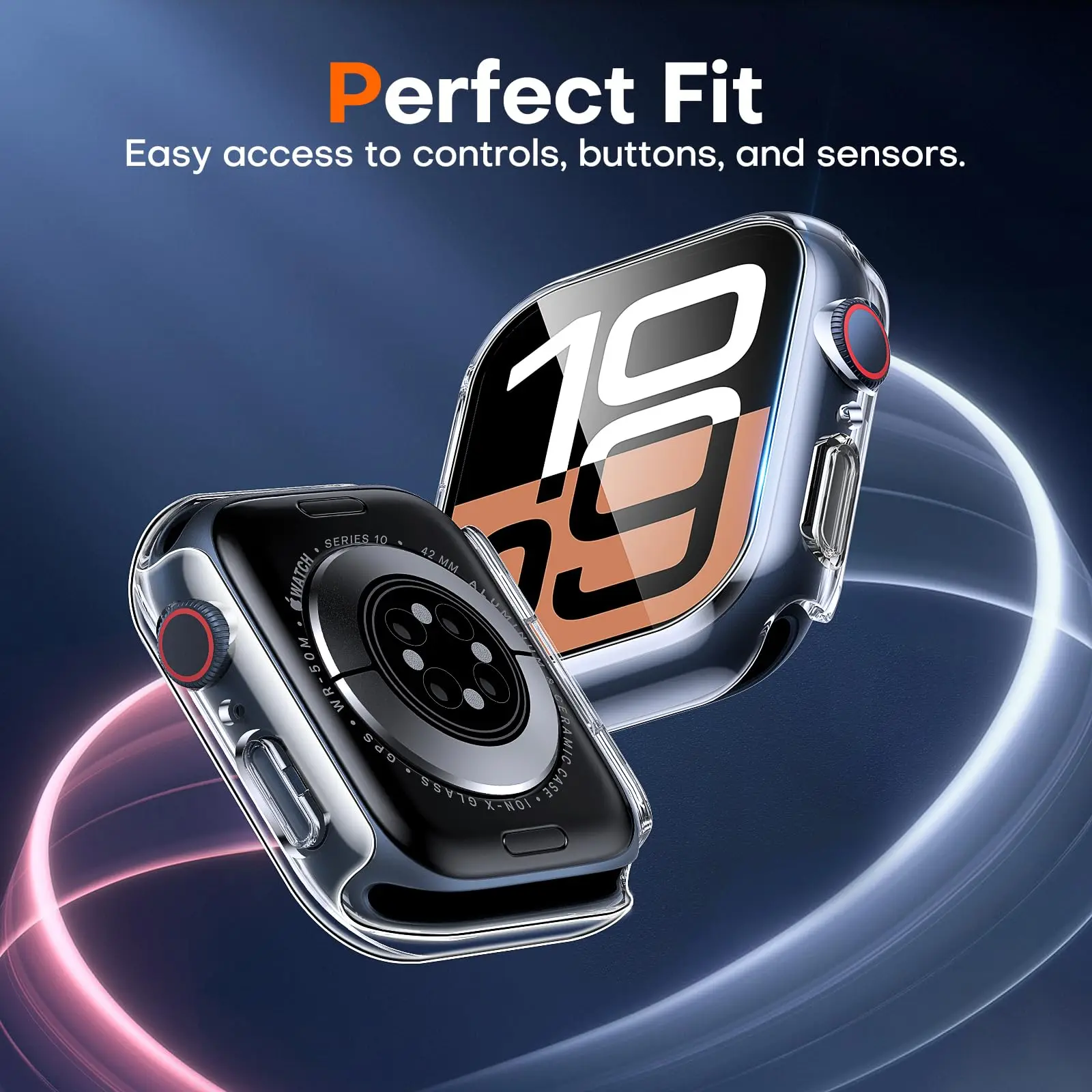 2pcs Tempered Glass Case For Apple Watch Series 11 10 9 8 7 6 SE 46mm 45MM 41MM 42 40mm 44MM Screen Protector Cover Accessories