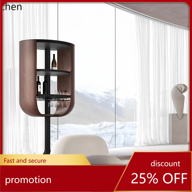 

HXL Petal Wine Cabinet Living Room Solid Wood High-End Rotating Display Cabinet