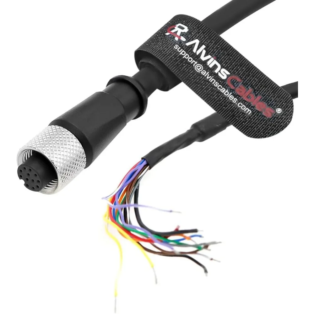 

Alvin's Cables M12 A-Code 12 Pin Female to Open End Power I/O Cable for Cognex Industrial Camera, Industrial Automation