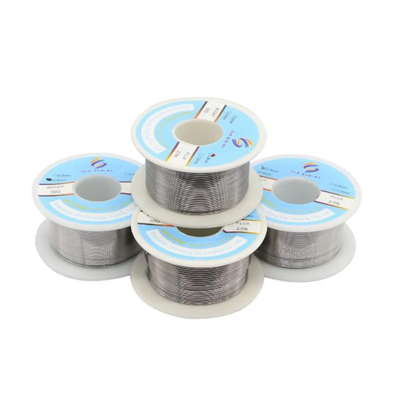 50g High Purity Solder Wire High Purity Low Fusion Spot 0.3/0.5/0.8/1mm Rosin Soldering Wire Roll No-clean Tin BGA Welding