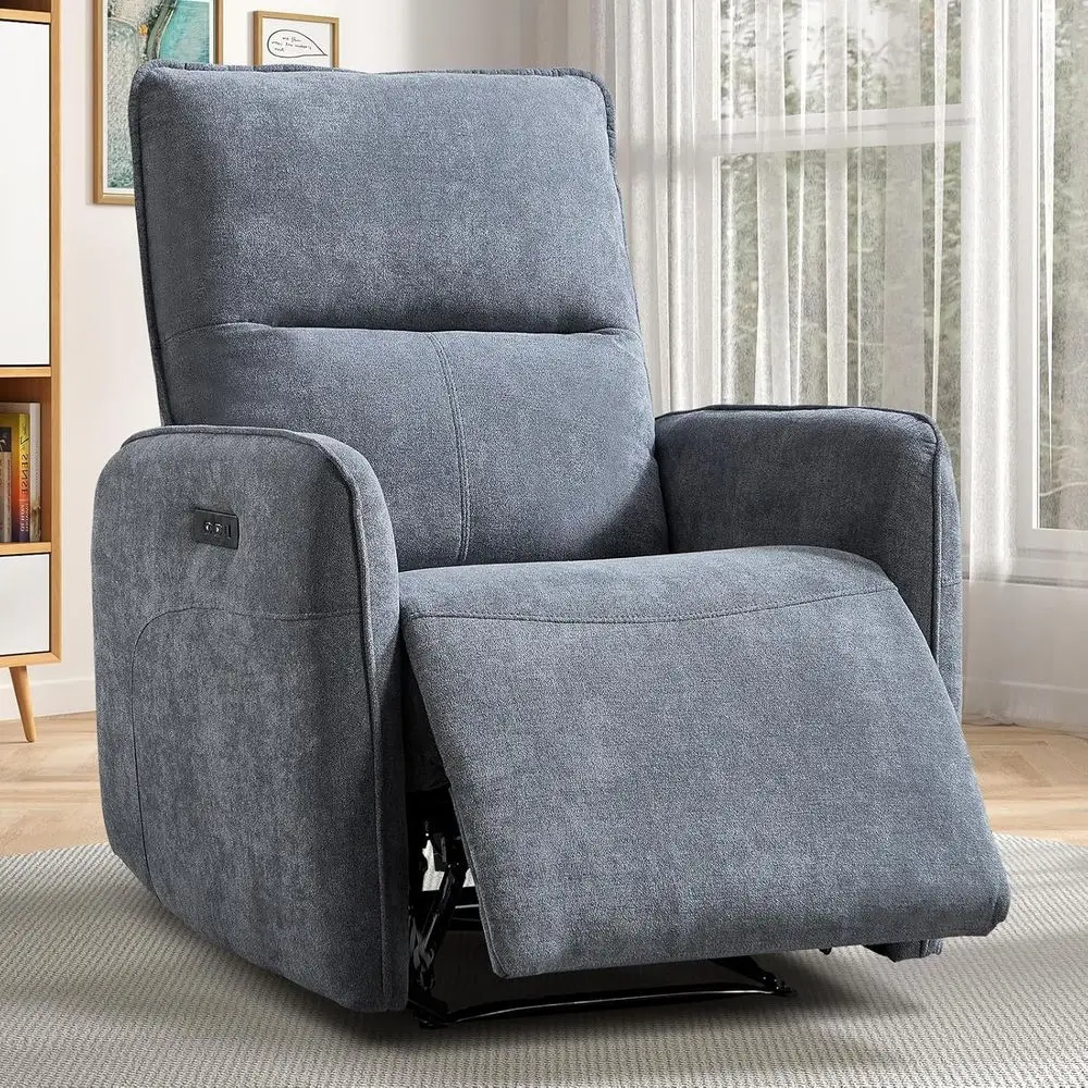 

Grey Electric Recliner Chair with USB Ports, Zero Wall Recline, Ideal for Small Spaces, Living Room