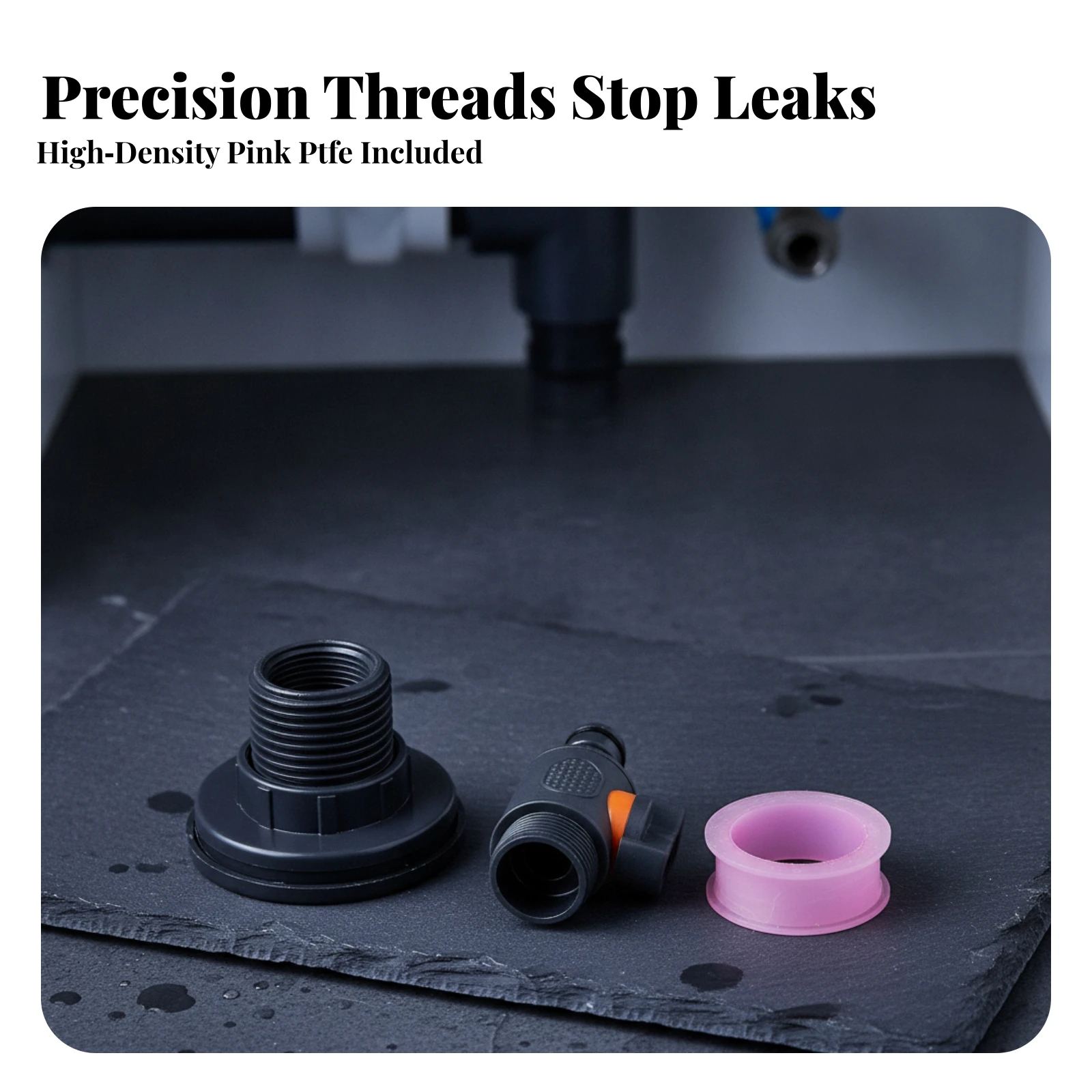 Water Tank Connector with Shutoff Valve Threaded Bulkhead Fitting with Valve Tank Adapter with Sealing Tape Compact