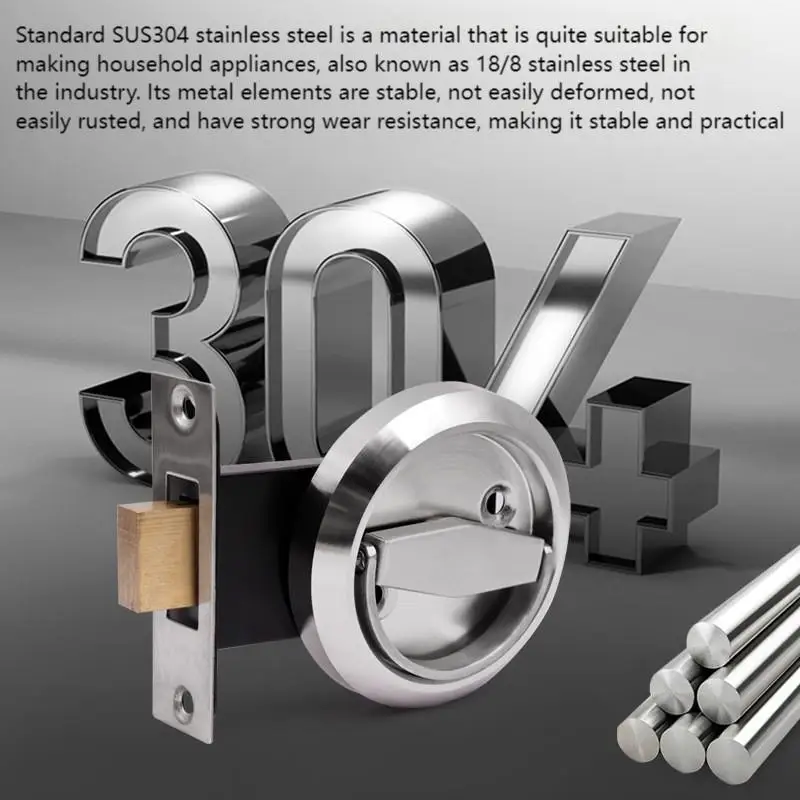 Invisible double-sided concealed door bedroom door indoor wooden door sliding door lock with key no handle pull ring