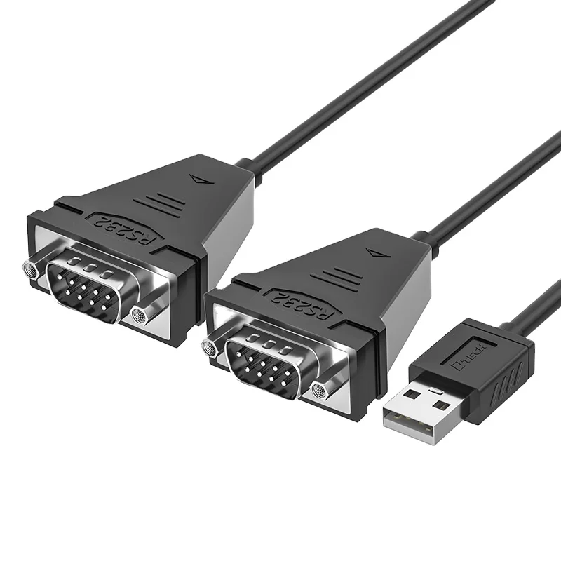 DTECH USB to 2 Port DB9 Serial Adapter RS232 DB9 to USB2.0 Converter Cable