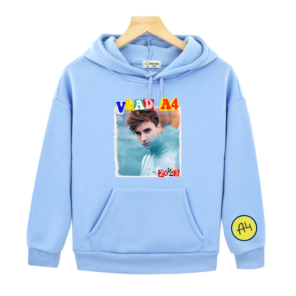 Влад A4 Бумага Merch Vlad Lamba Hoodie Comfortable Boys and Girls Sweatshirt Long Sleeve Children Cartoon Clothing Autumn Fleece