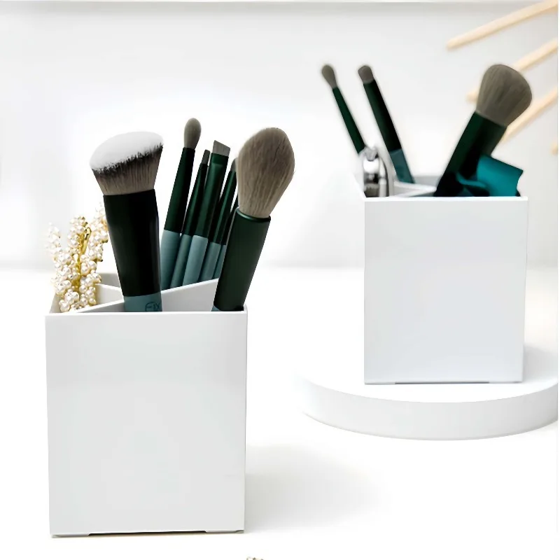 1/2pcs Makeup Brush Holder Organizer with Lid Cosmetic Storage Box Portable Travel Make Up Tools Container Case Stand Pen Pot