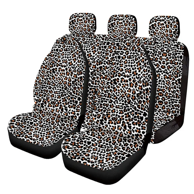 Purple Leopard Animal Print Car Seat Covers Full Set for Auto Cars Sedan SUV Automotive Interior Accessories For Vw