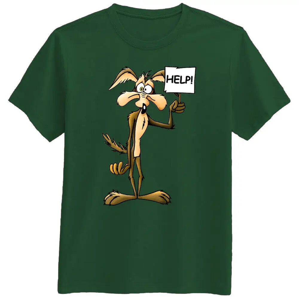 Help Wiley Coyote Fox Dog Cartoon Mascot Vector Retro Funny T Shirt Tee Gift New