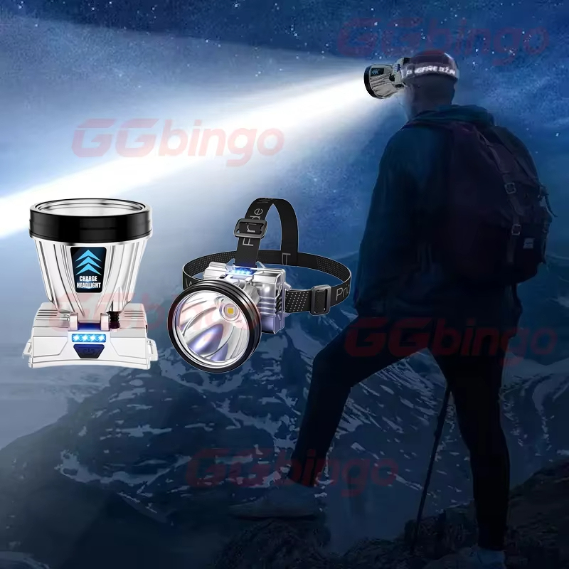  GGbingo 10000mAh Rechargeable Headlamp Super Bright High Power Waterproof Emergency Fishing Camping Lantern Head Flashlight 