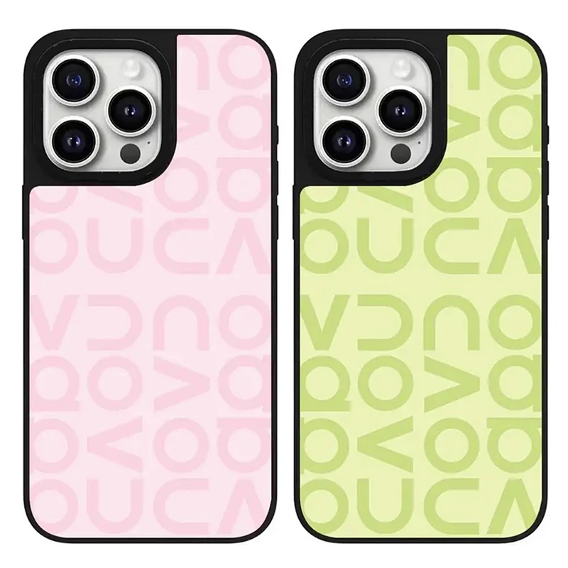 

Letters Pink Green Mirror Magnetic Phone Case Cover for IPhone 11 12 13 14 15 Pro Max Case