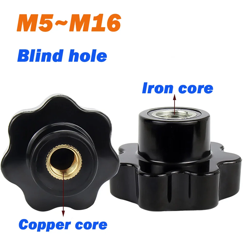 Plum Bakelite Hand Tighten Nuts M5 M6 M8 M10 M12 M14 M16 Handle Star Mechanical Black Thumb Nut For CNC 3D Printer