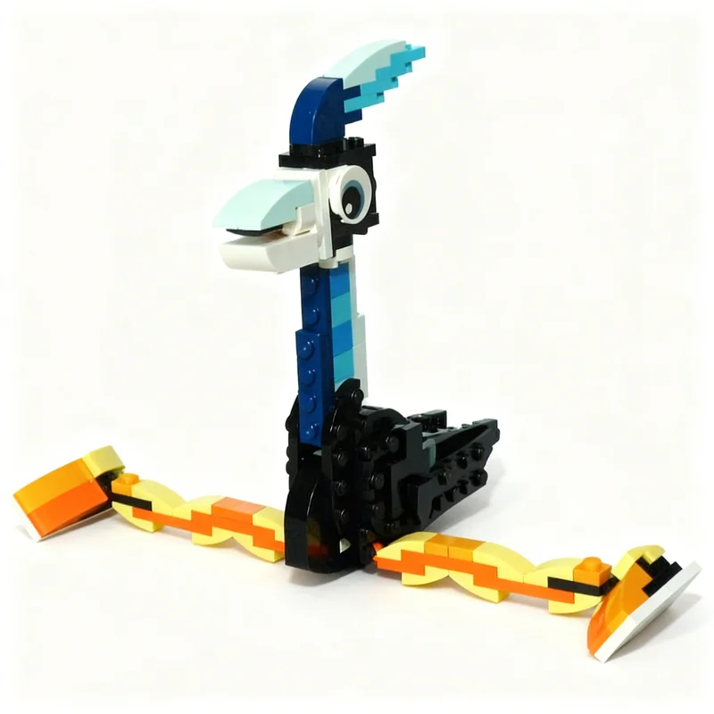 133 pièces MOC Creator 3 1 Modèle d'oiseau à pattes longues Blocs de construction Architecture Assemblage Cadeaux de Noël DIY Jouets éducatifs créatifs Idée