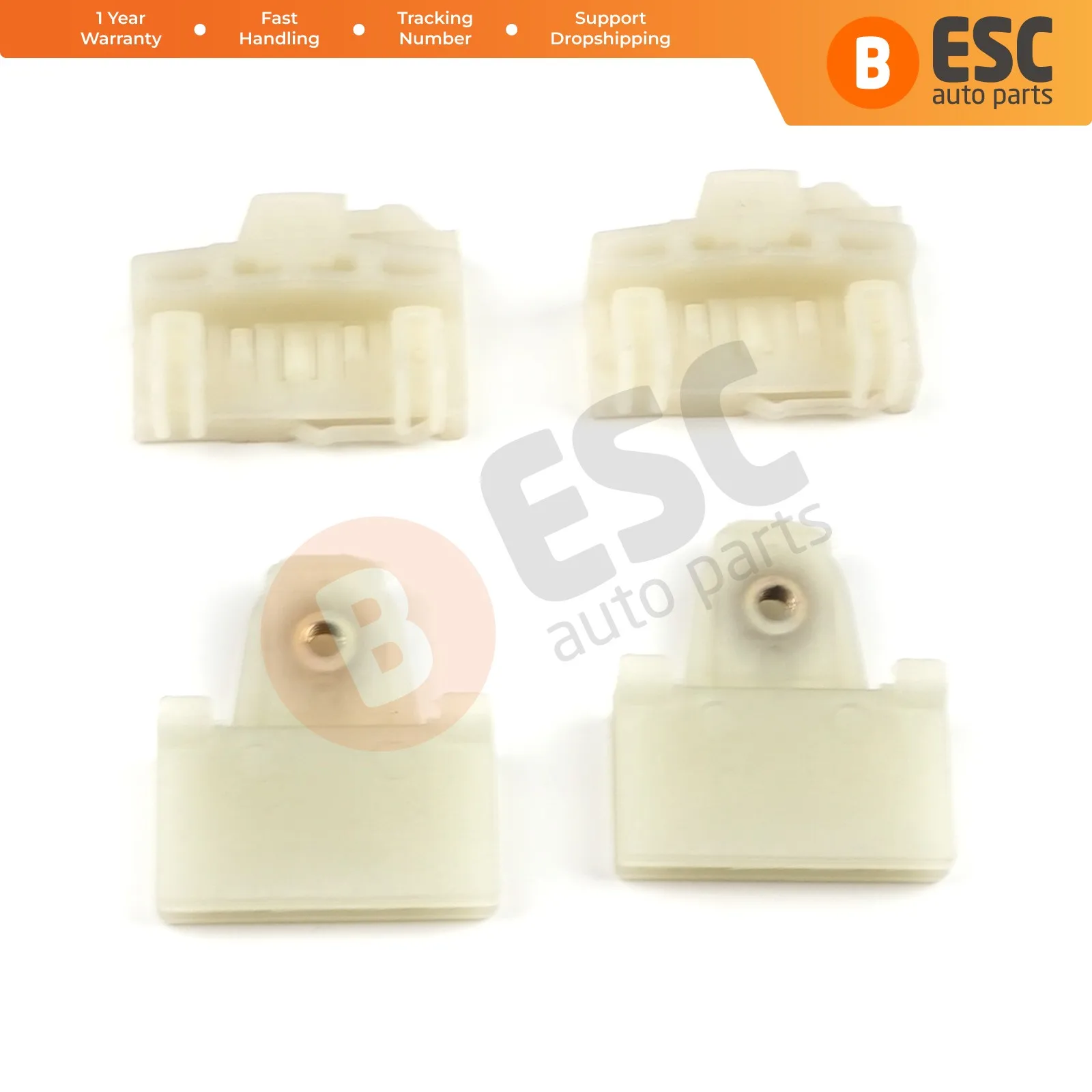 ESC Auto Parts EWR47+EWR5022 4 Pieces Window Regulator Clips Slider Sash Connectors Front Right Door for Pontiac Oldsmobile