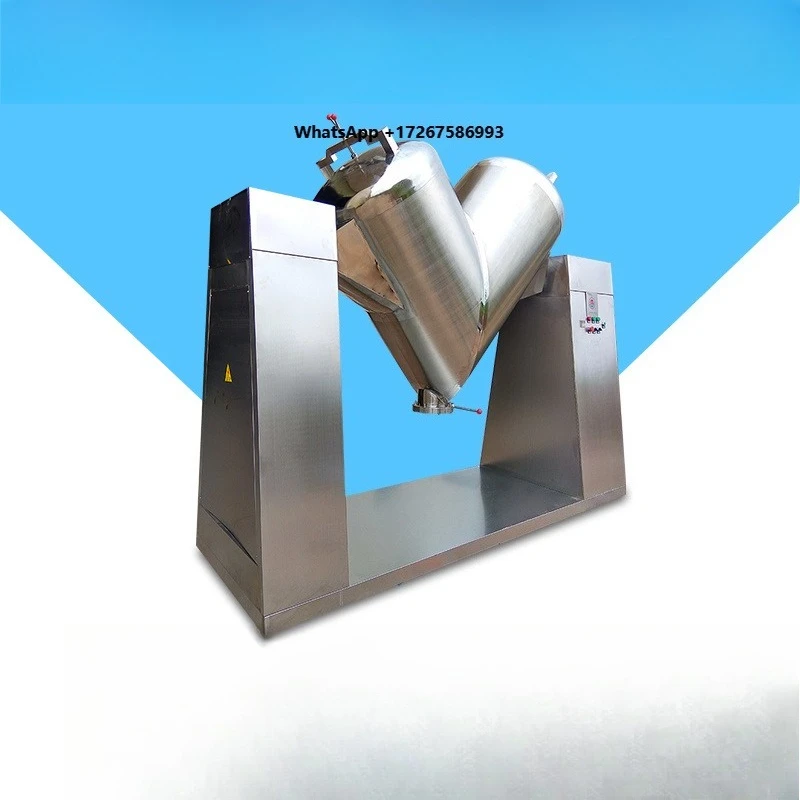 Custom 500L 2500L Stainless Steel V Type Mixer with Dust Free Feed and Discharge System for Uniform Powder Granule Blending