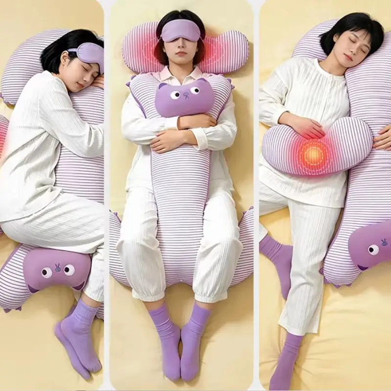 Lele Long Body Pillow Side Sleeping Pillow Soft Striped Cushion For Bedroom Adult Student Sleeping Leg Holding Cuddle Pillow