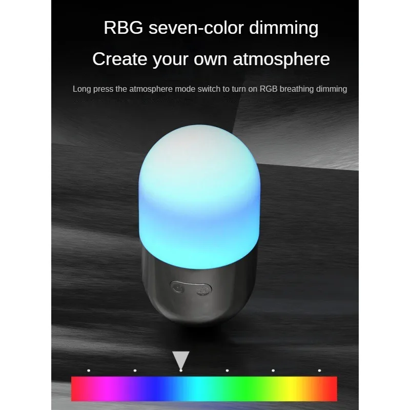 2-in-1 RGB Night Light LED Camping Light Type-c Rechargeable Portable Camping Creative Tumbler Atmosphere Light