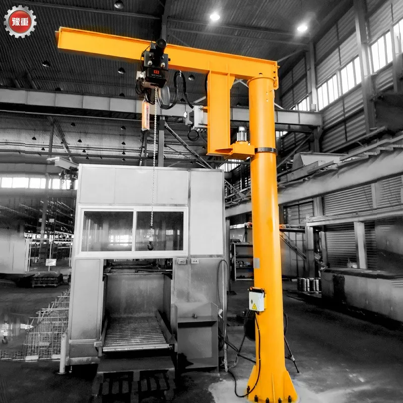 Single Boom Hydraulic Portable Jib Crane 360° Rotation 5Ton Industrial Workshop Material Lifting Handling Equipment
