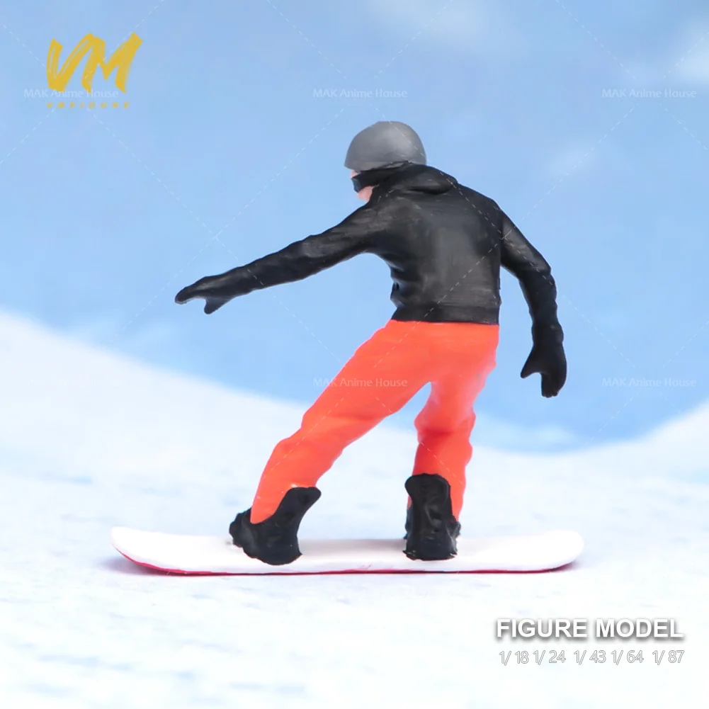 Miniature Figure 1/87 1/64 1/43 1/24 1/18Uomo Sci Skateboarding Sport Non Verniciato Modello Fotografia Creativa Scena Bambole Giocattoli