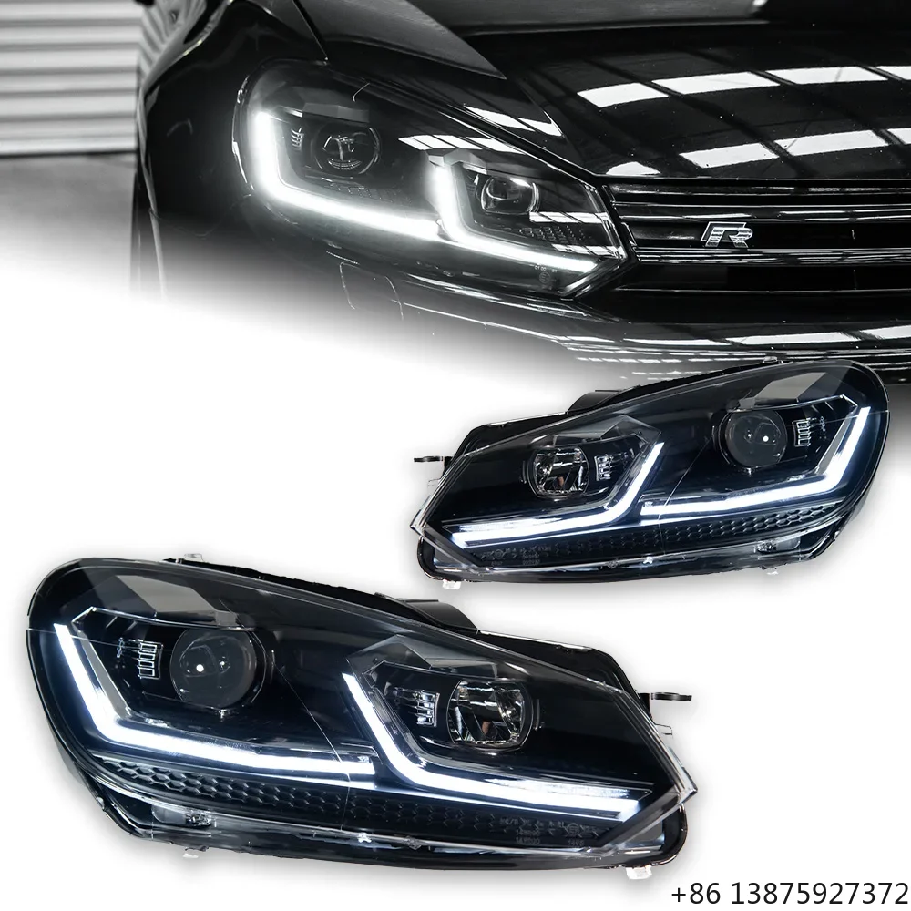 Car LED Headlight for 6 Headlights 2009-2012 Right Hand Drive Headlamp Assembly Modified Plug Play Lights
