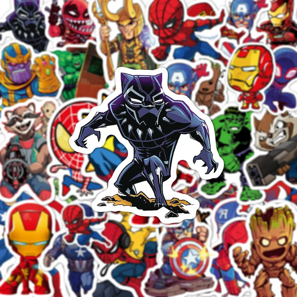 10/30/50/100PCS Disney Anime Cute The Avengers Superhero Stickers Decals DIY Suitcase Diray Kawaii Cartoon Graffiti Sticker Pack