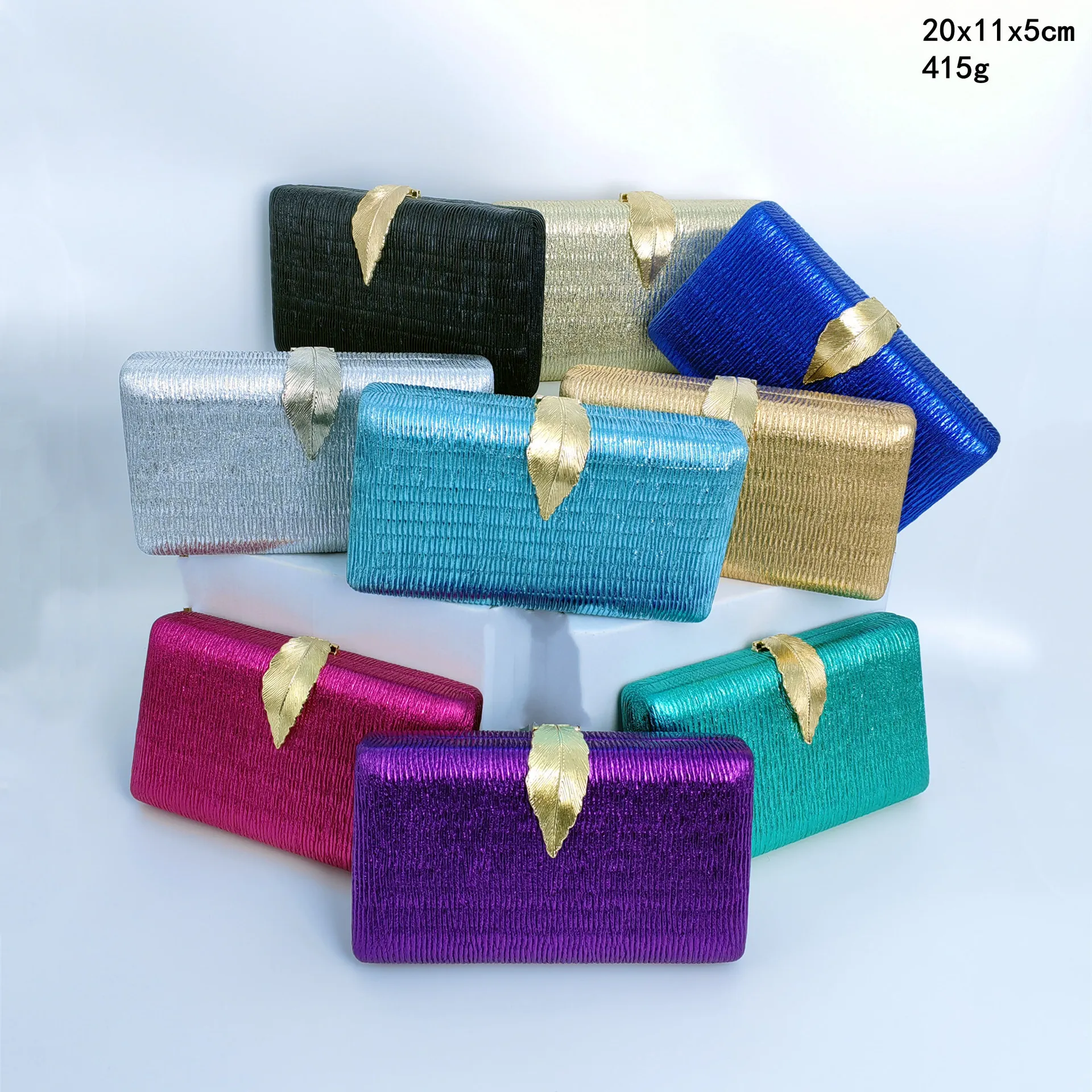 Hot-selling Leaf Switch Metal Box Dinner Bag Fashion Evening Bridal Bag Premium Clutch Luxury Designer Bags Party Bags For Woman
