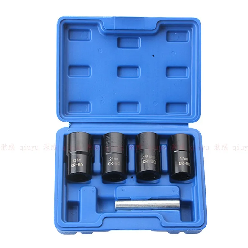 Drive Impact Bolt Nut Removal Extractor Socket Tool Set 17mm 19mm 21mm 22mm Twist Socket Set Lug Nut Remover Extractor Tool