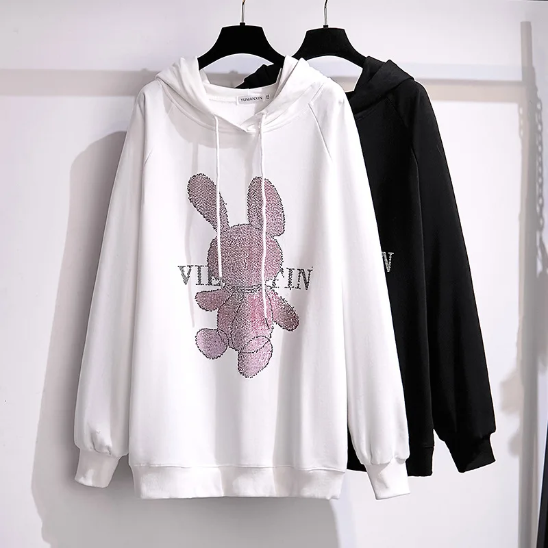 

6XL7XL 100/175kg Big Size Women Clothing Extra Fat Size Casual Loose Show Thin Chest 150/170cm Pullovers Women Hooded Sweatshirt