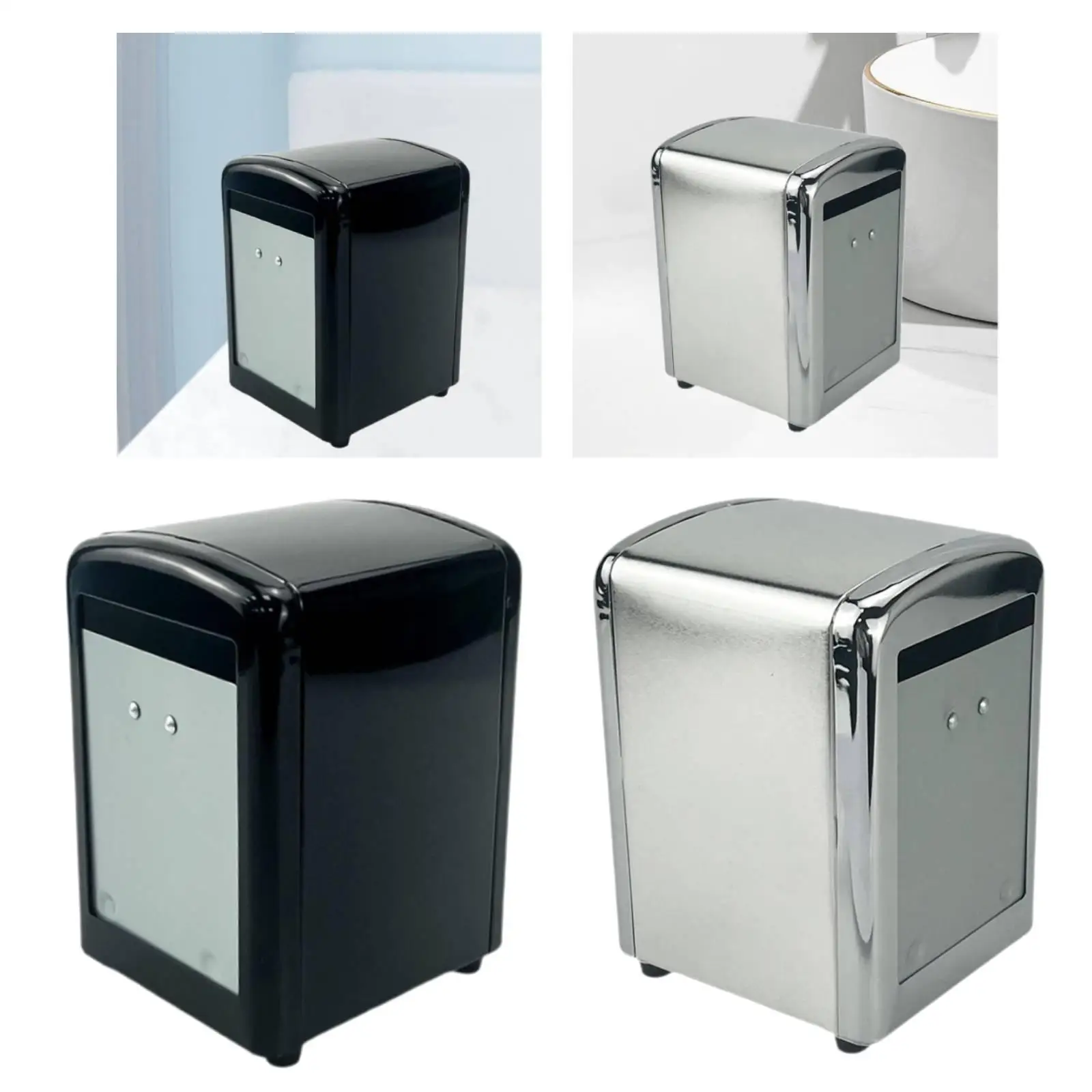 Polished Stainless Steel Rectangular Tissue Box Cover Napkin Holder Organizer for Bathroom Bedroom Living Spaces