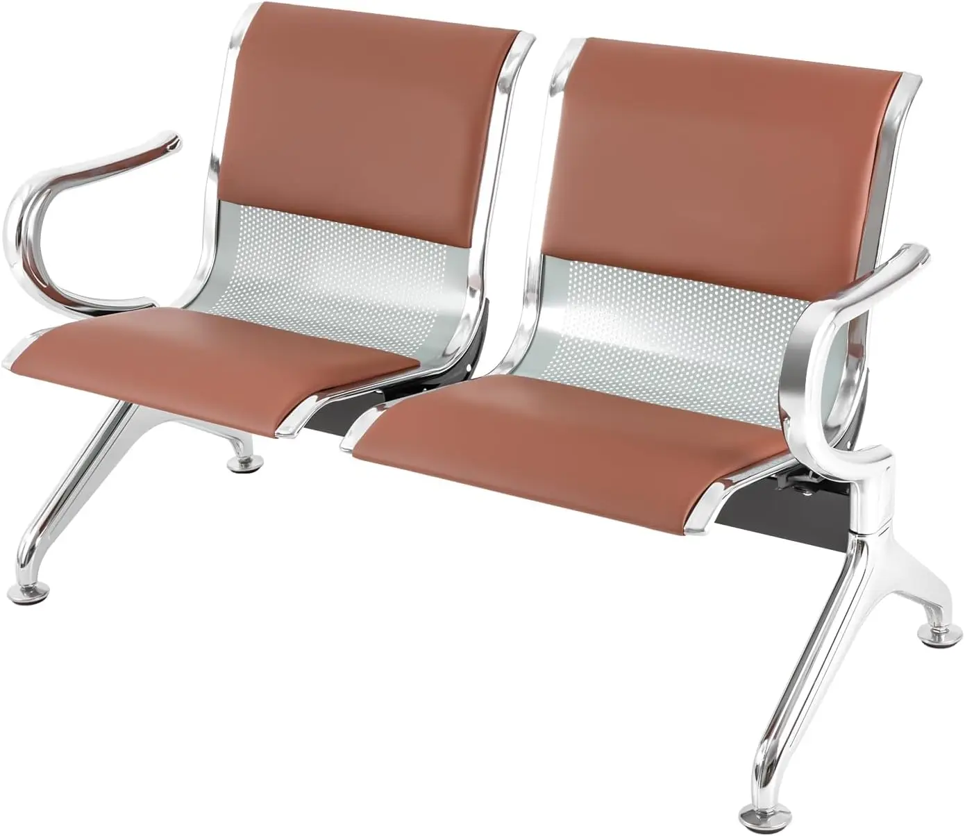 Loyalheartdy Waiting Room Chairs Airport Reception Seat Bench 2 Seat Guest Chairs With Arms Pu Leather Office Chair Guest