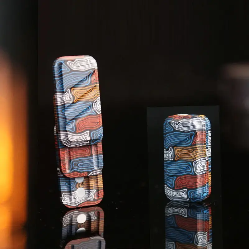 Resin Fiber Three Layer Direct Push EDC Push Card Magnetic Structure PPB Click Coin Portable Fidget Toy for Adult Stress Relief