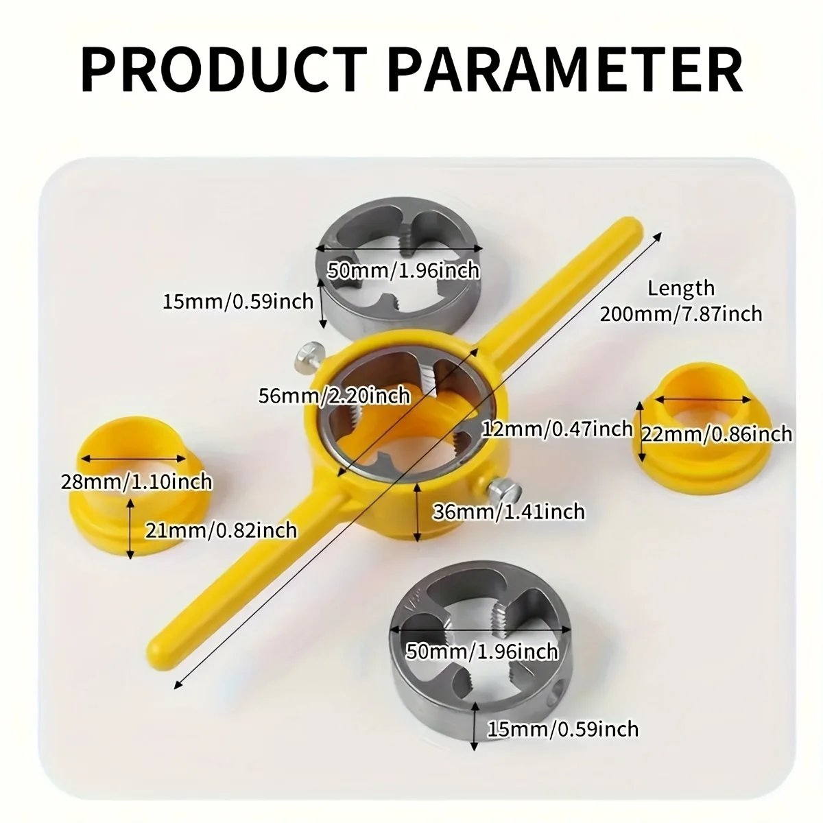 Water Pipe Die Set Metal & Plastic Tap Wrench Tool Kit Easy Manual Threading For Plastic Pipes,Various Sizes,Plumbing Essentials