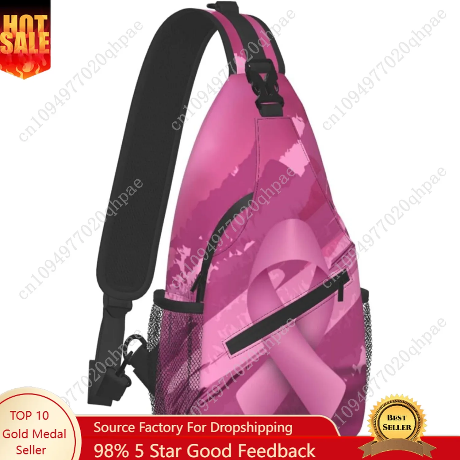 

Breast Cancer Crossbody Bags For Women Men Chest Shoulde Hiking Travel Accessories Daypacks