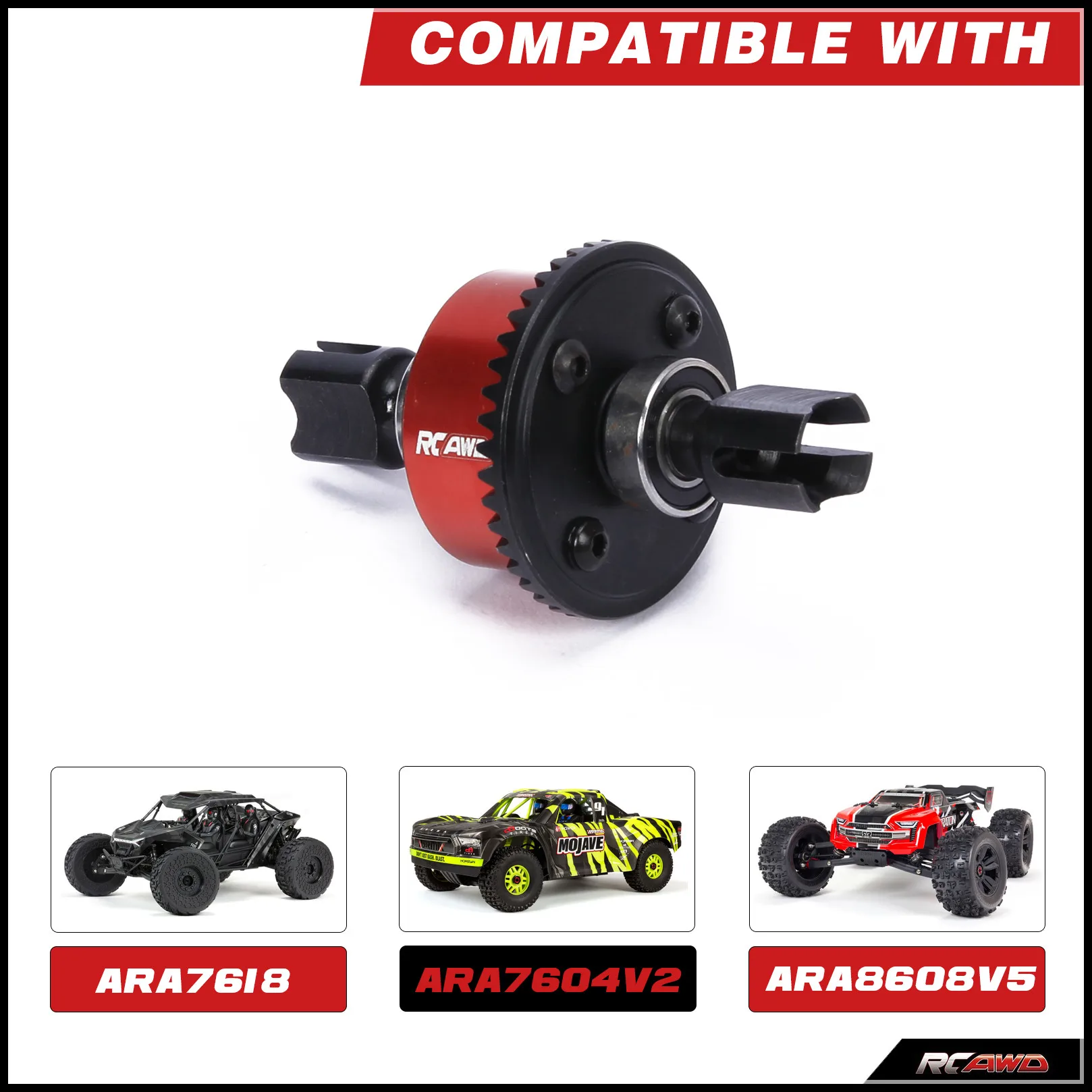 F/R metal diff combo complete w/40CrMo main diff gear spur gear 43T SPIRAL for Arrma 1/7 1/8 6s RTR hopups upgrade parts