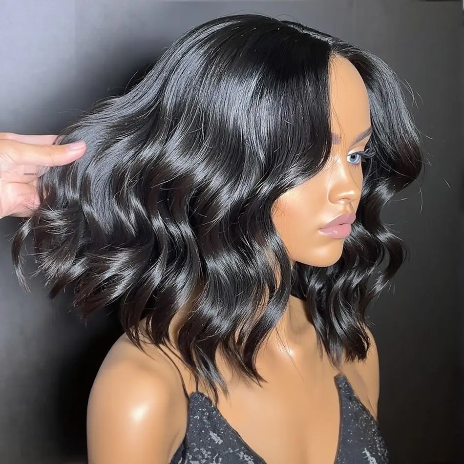 قصيرة بوب شعر مستعار شعر الإنسان Hd 13x4 الدانتيل الباروكة الأمامية الجسم موجة البرازيلي شعر ريمي 3 في 1 ترقية 5X5 إغلاق الباروكات الأحمر لارتداء