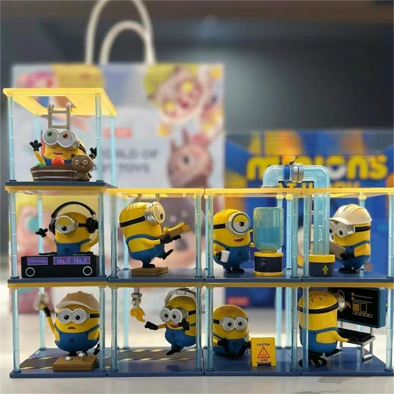 Cartoon Minionses At Work Series Action Figure Toys Dolls The Rise Of Gru Carl Bob Kevin Anime Christmas Gift for Kids PVC Model