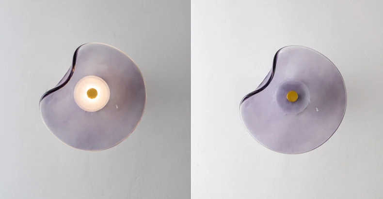 Art Amber Gray Glass LED Wall Light 3000K Sconce