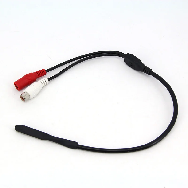 Mini Microphone Pickup DC 12V Sound Monitor Audio Pickup Audio RCA Power Cable for Cctv Camera DVR System Video Surveillance