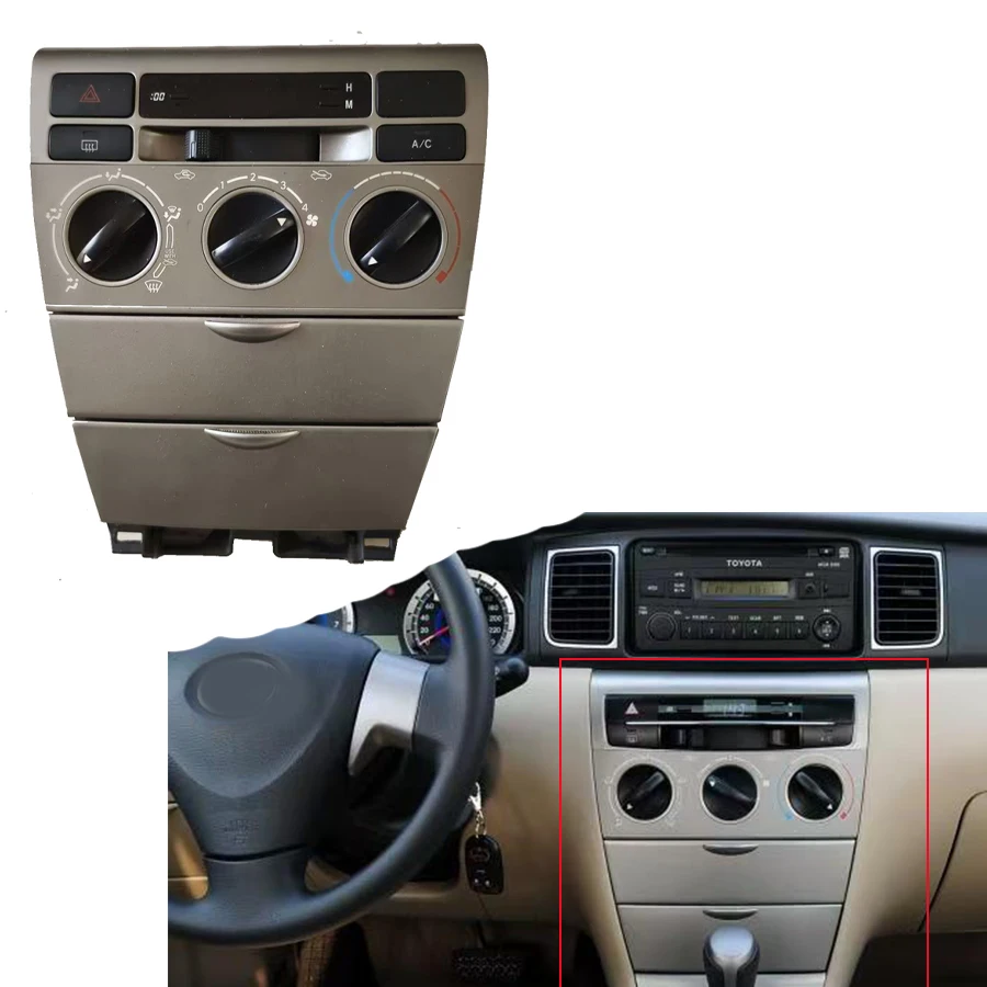 Toyota Corolla 용 자동차 수동 에어컨 스위치 패널 컨트롤러 보관함 듀얼 플래시 스위치 AC 스위치 어셈블리