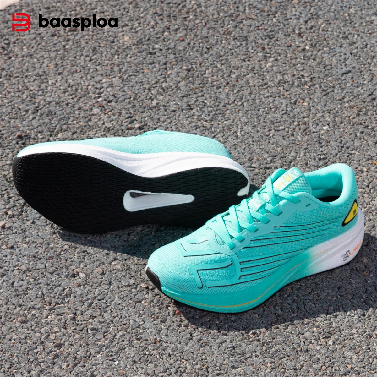 Baasploa Men Professional Running Shoes Lightweight Breathable Jogging Sports Shoes Female Carbon Plate Anti-slip Sneakers