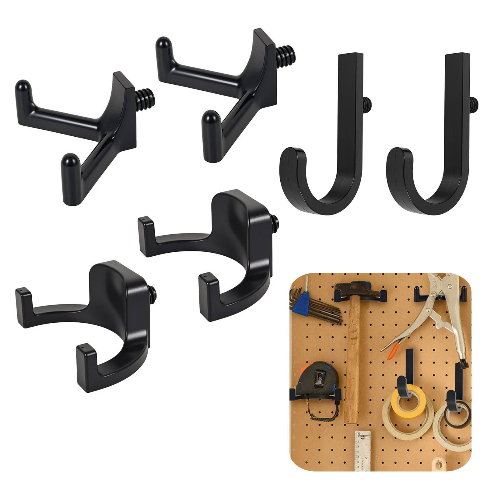 

6Pcs Garage Storage Hooks Tool Hanger ABS Storage Shed Tool Hooks for Home Storage