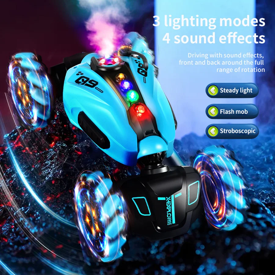 4WD RC Stunt Drift Car Gesture Induction Music Light Remote Control Off-Road Deformation Twist Electric Cars Kids Toys Gifts