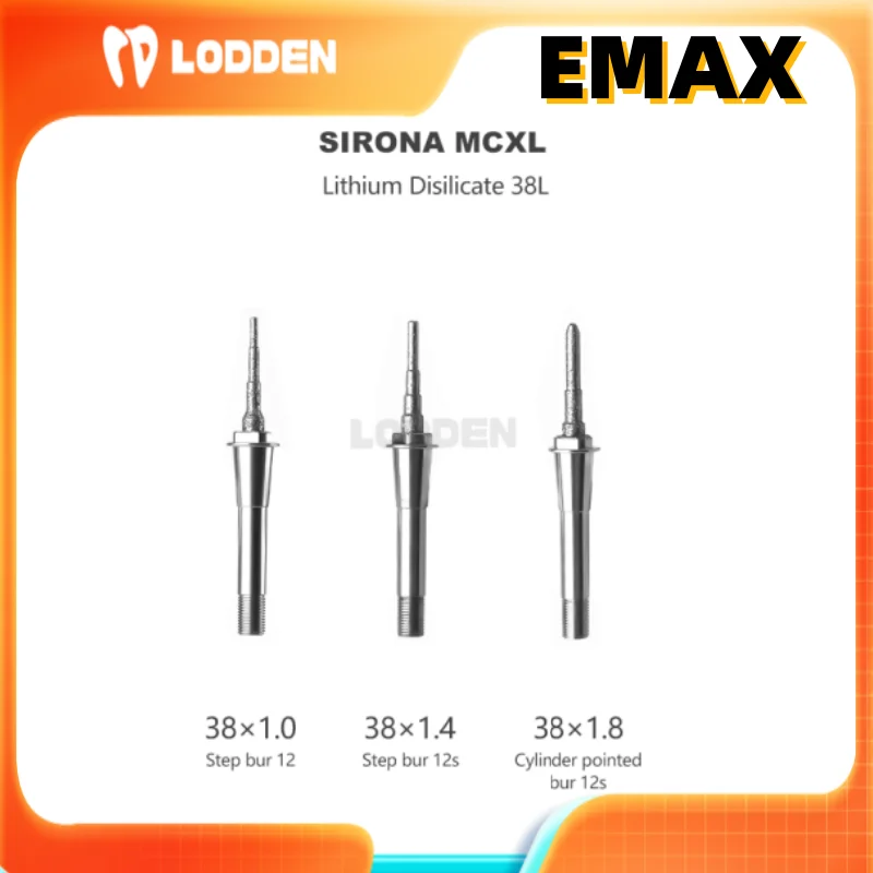 

Sirona MCXL Dental Emax Milling Burs For Dental Lithium Disilicate Grinding Carborundum coating D1.0/1.4/1.8mm Drill Milling Bur