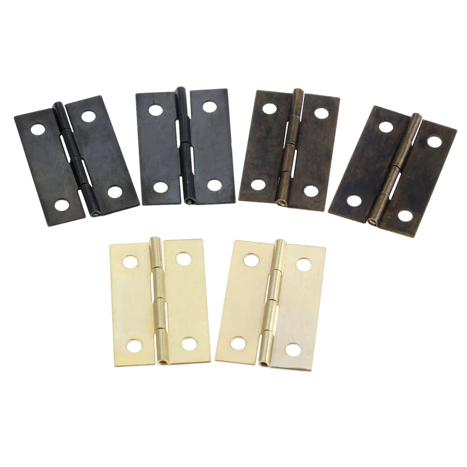 20pcs Hinges + 80 screw 4 Holes Black/Antique bronze/Gold Right Angle 35*21mm Retro Decor Furniture Chest Wooden Jewelry Box