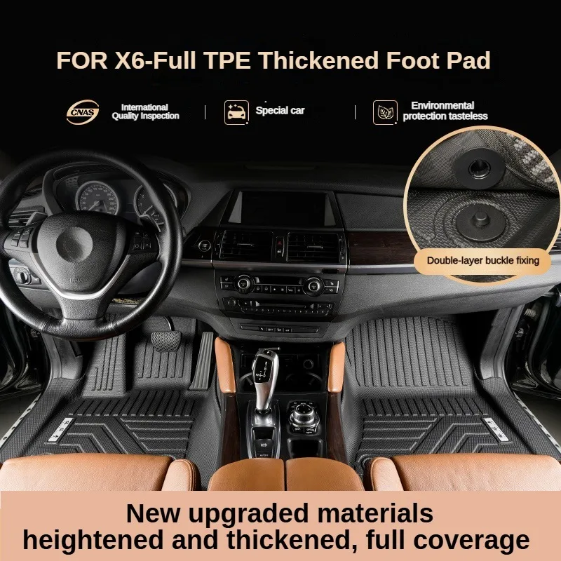 TPE Floor Mats For BMW-X6 E71 F16 G06 2008-2024 LHD Full Coverage Waterproof Surround Threshold Accessories