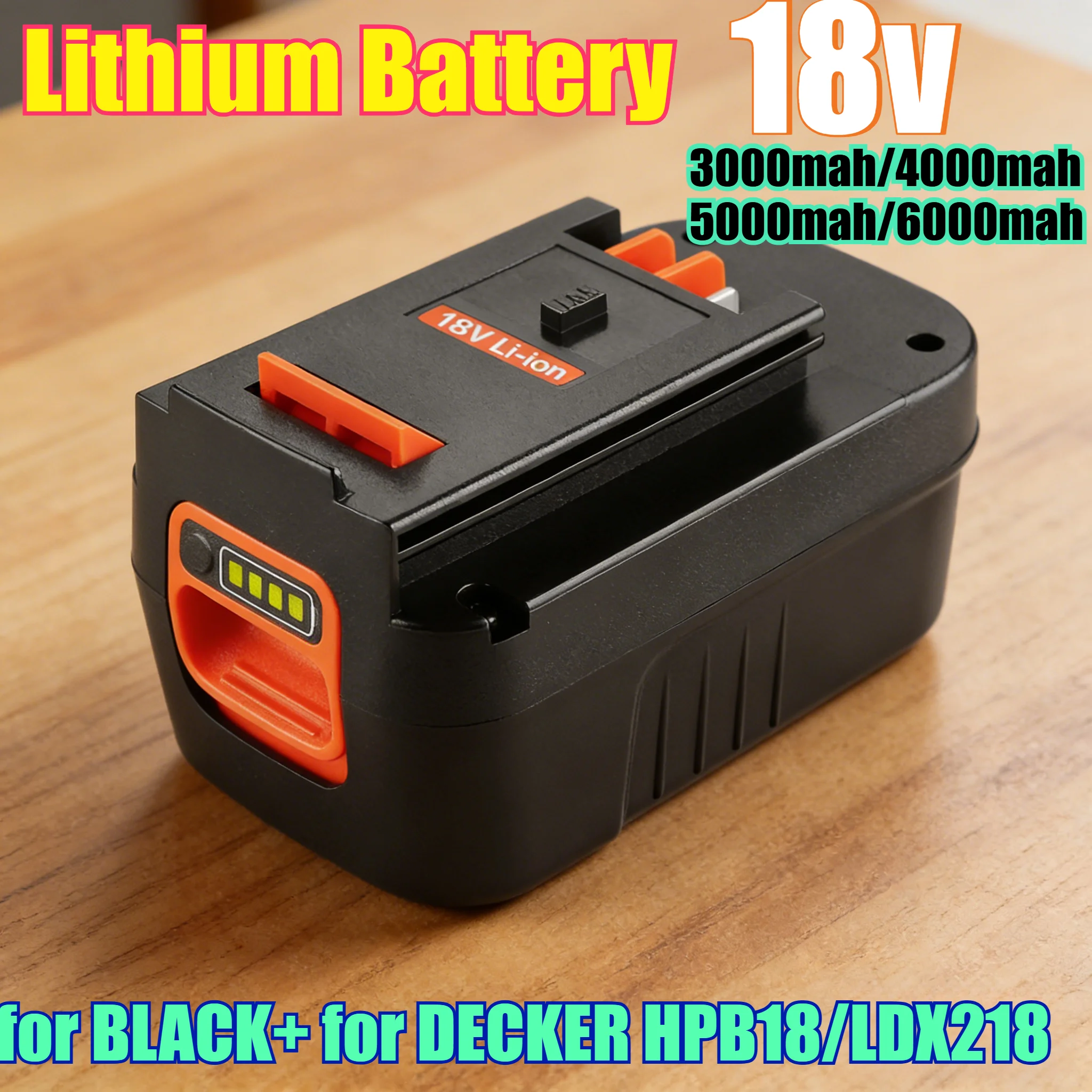 6000mAh 18V Lithium Battery Replacement for BLACK+ for DECKER HPB18/LDX218 NiCd To Li-ion Conversion 18V Cordless Drills/Saws