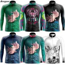 Team Pro Mexico Cycling Jersey Set Long Sleeve Mountain Bike Cycling Clothing Breathable MTB Bicycle Clothes Wear for Mans