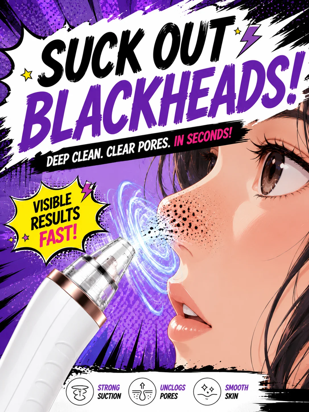 

Generation-2, Electric blackhead remover Vacuum cleaner Pore cleaner Acne remover Skin acne remover, Suction upgrade, Unisex