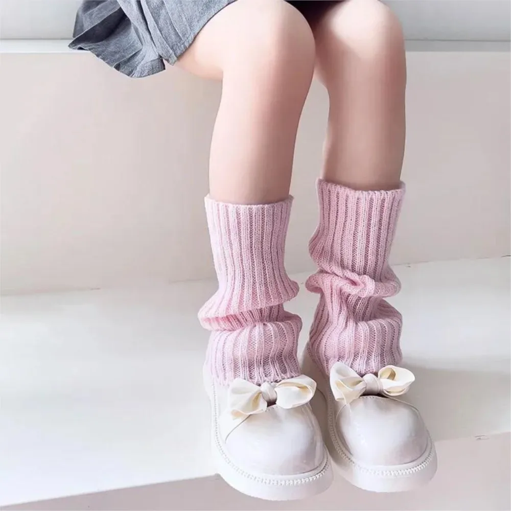 16 Style Candy Color Korean Sweet Kids Leg Warmers Knitted Foot Cover Children Girls Solid Elastic Tube Socks