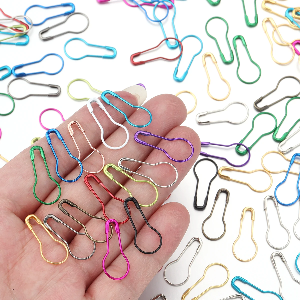 200pcs Mix Safety Pins Metal Gourd Pins Crochet Locking Knitting Cross Stitch Marker Tag Clips Hangtag DIY Sewing Tools Needle
