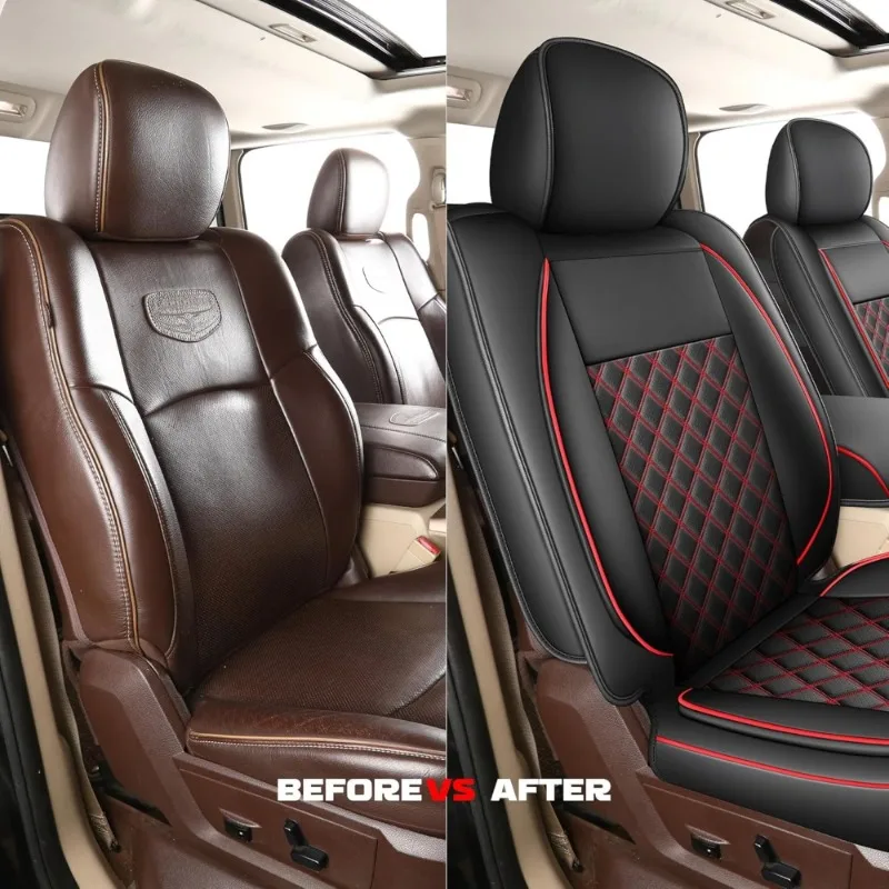 럭셔리 가죽 자동차 시트 커버 맞춤형 RAM 1500 2500 3500 2002-2024 크루 쿼드 레귤러 캡 모델용 시트 쿠션 포함
